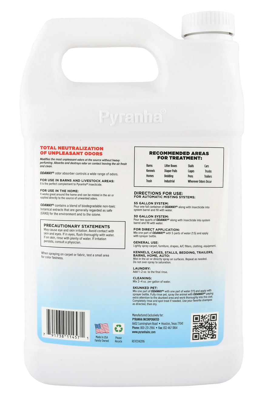 Pyranha Odaway Concentrate, Gallon, Odor Eliminator - Lambert Vet ...