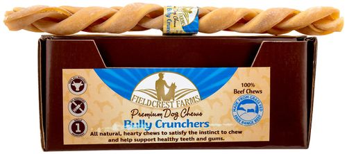 Fieldcrest Farms Braided Bully Crunchers Bully Stick Dog Treats, 12"