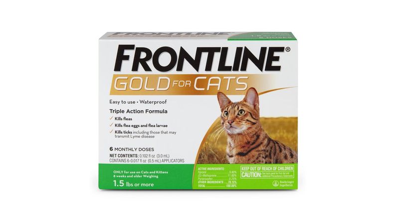 Frontline Gold for Cats 1.5 lbs and Up Green 6 Month Lambert Vet Supply Dog Cat Horse Kennel Vet Supplies