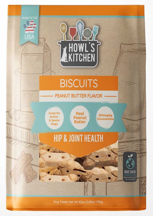 Howl's Kitchen Peanut Butter Flavor Hip & Joint Biscuits, 2.62 lbs