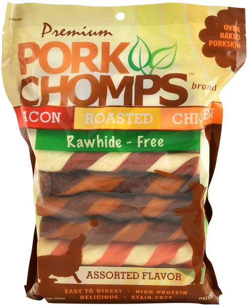 Large Pork Chomps Twists, Variety Pack, 24 ct