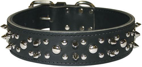 Latigo Spike & Stud Collar, 21"