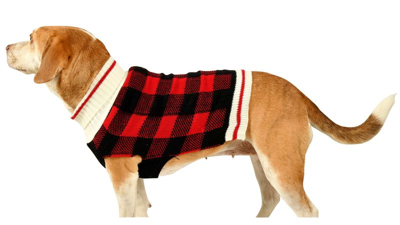 Fashion Pet Sweater Red Black Plaid