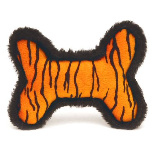 Plush Tiger Skin Bone Squeaky Toy