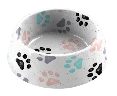 Retro Paw Print Bowl