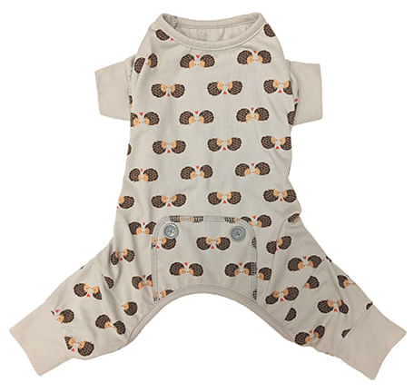 Light Gray Hedgehog Dog Pajamas