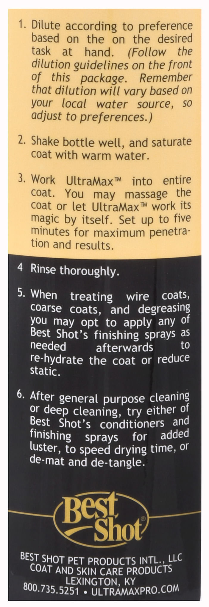Best Shot UltraMAX Pro "4in1" Dog & Cat Shampoo Lambert Vet Supply