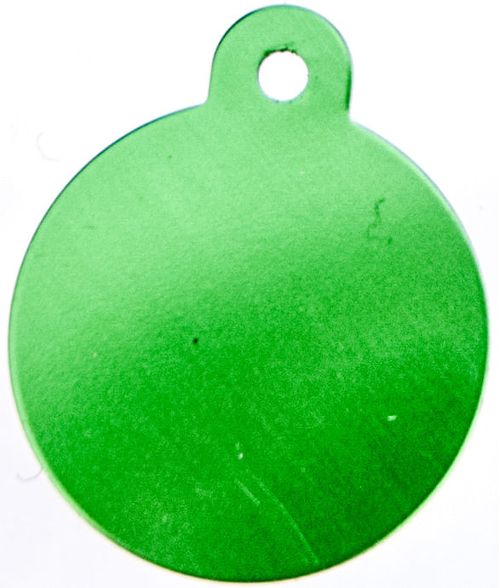 Large Circle Shaped Pet Tag, Lime Green