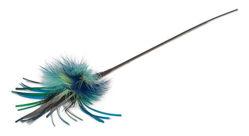 36" Long Peacock Sparkler Teaser Wand Cat Toy