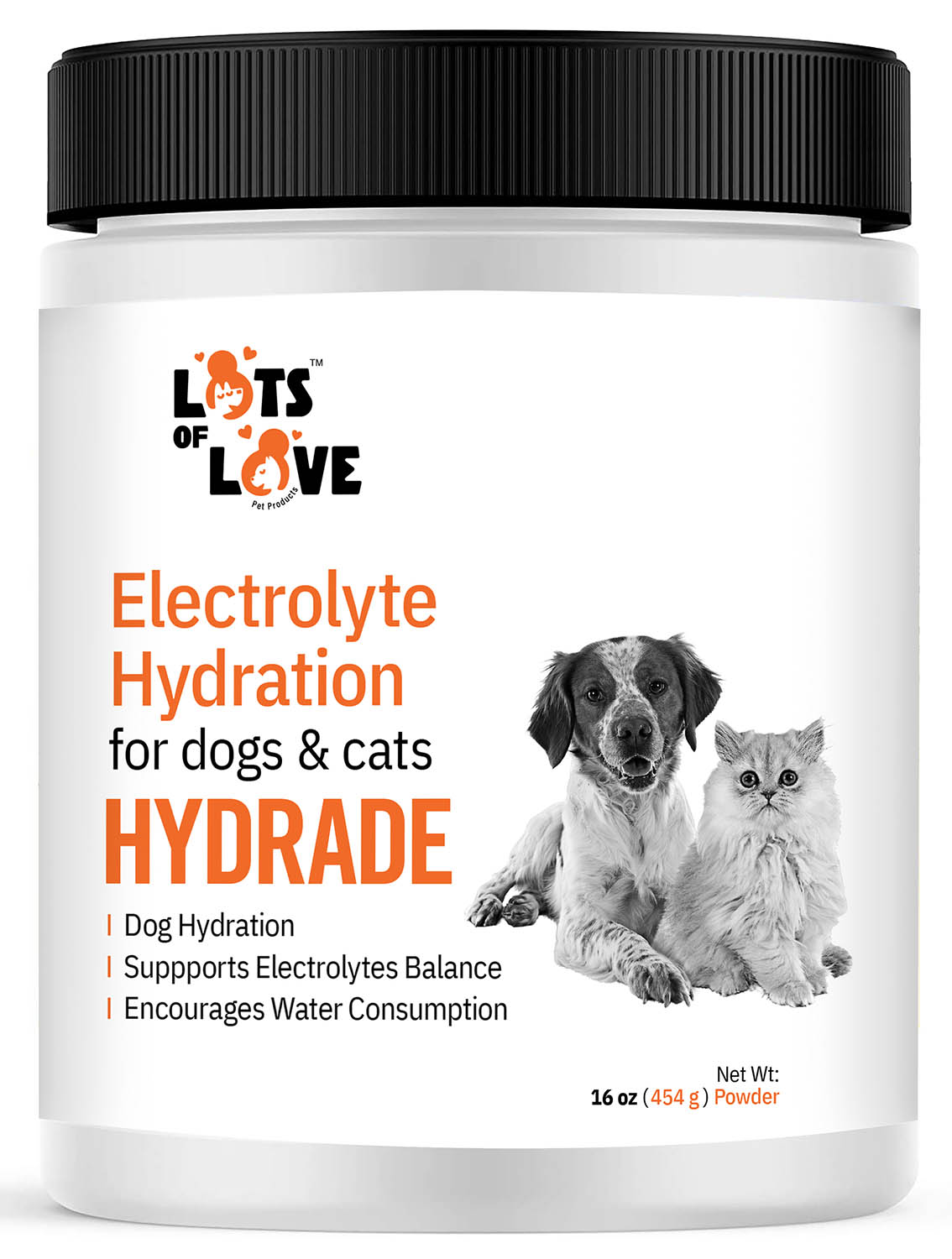 Lots of Love HydrADE Electrolytes Powder for Pet Hydration, 8 oz