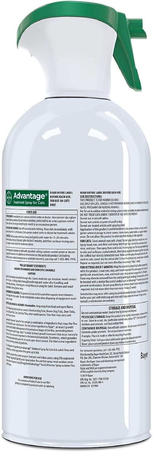 Advantage Flea & Tick Treatment Spray For Cats, 8 Oz - Pet Supplies 4 Less