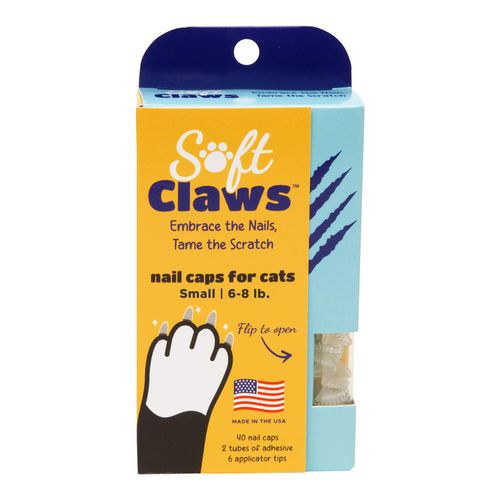 Soft Claws Nail Caps for Cats Small Clear 40 ct