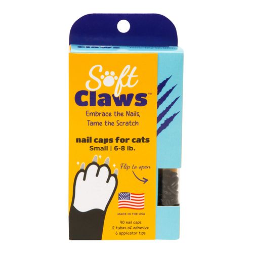 Soft Claws Nail Caps for Cats Small Black 40 ct