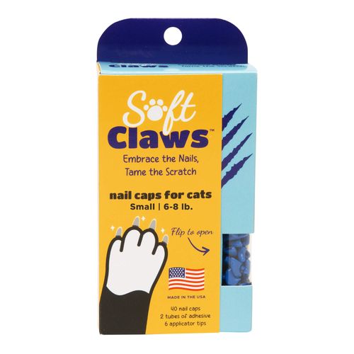 Soft Claws Nail Caps for Cats Small Blue 40 ct