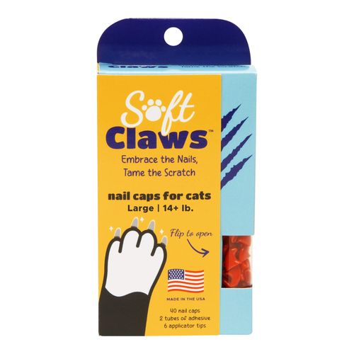 Soft Claws Nail Caps for Cats Large Red 40 ct