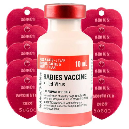 Rx Nobivac 3 Rabies Vaccine Kit with Tags