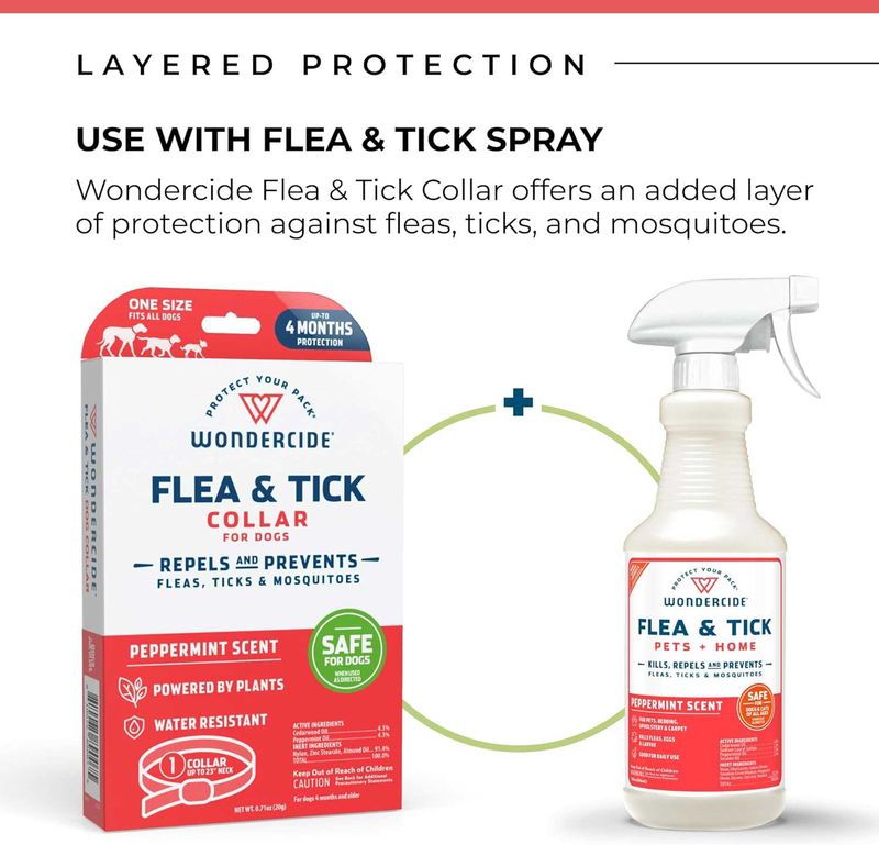 Wondercide Flea & Tick Collar for Dogs, Peppermint