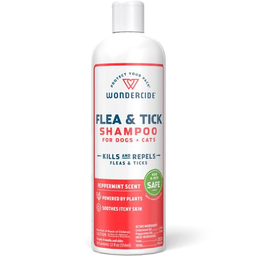 Wondercide Flea & Tick Shampoo for Dogs + Cats, 12oz., Peppermint