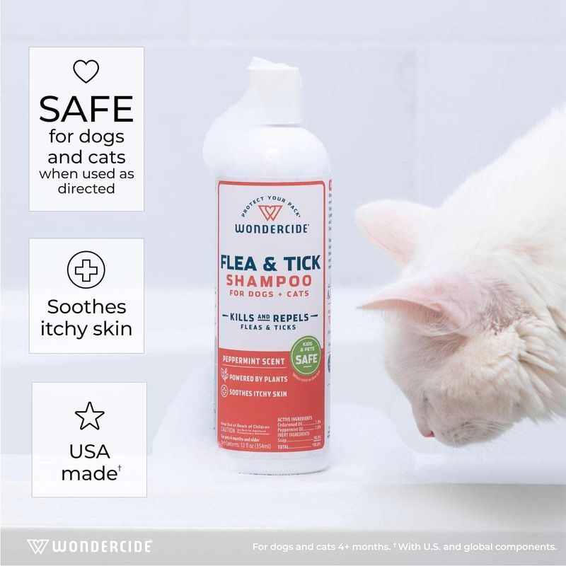 Wondercide Flea & Tick Shampoo for Dogs + Cats, 12oz., Peppermint