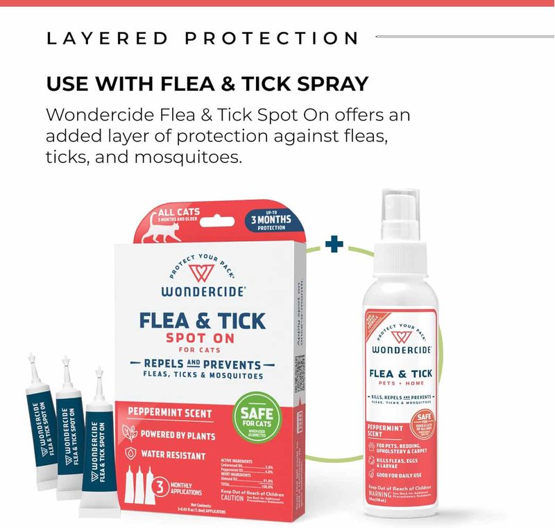 Wondercide Flea & Tick Spot On for Cats, Peppermint